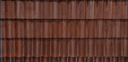 BRAVA Terra Cotta Brown Spanish Barrel roofing sample