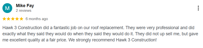 Google review from Mike Fay customer