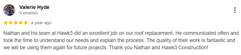 Google review from Valerie Hyde customer